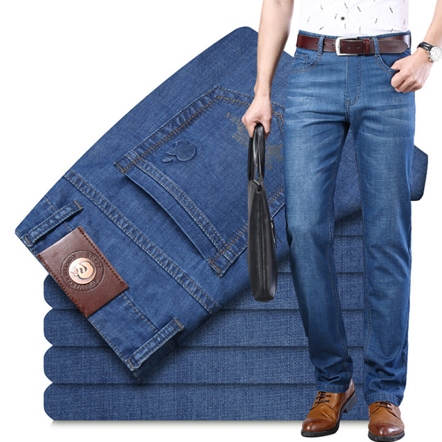 Ultrathin elastic jeans for men