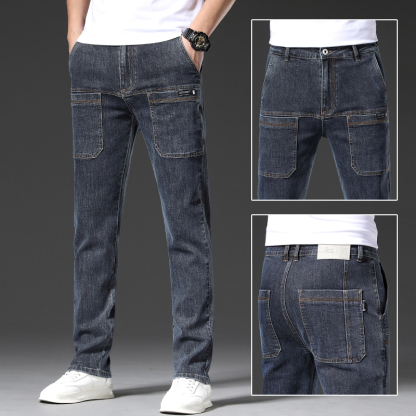 Elastic Straight Men's Jeans