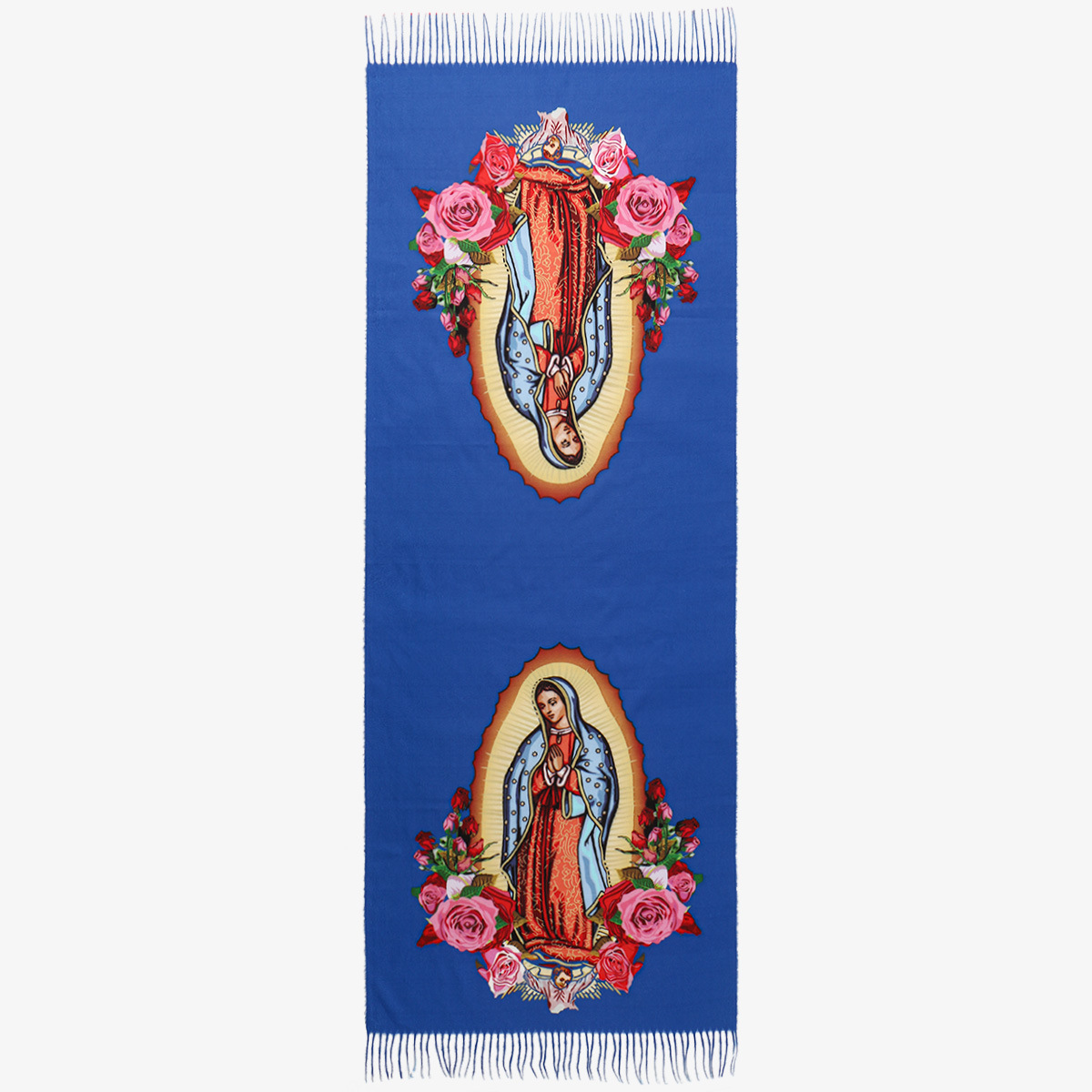 "Prosperity and Peace" Madonna Embroidered Cashmere Scarf