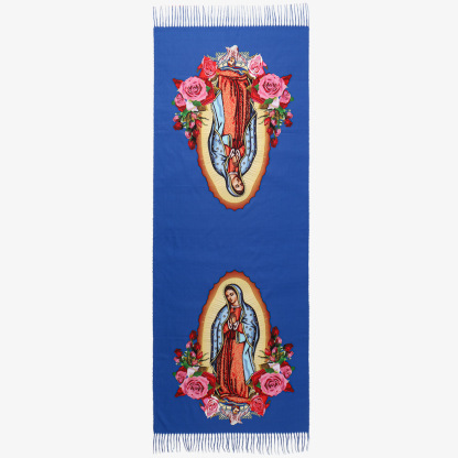 "Prosperity and Peace" Madonna Embroidered Cashmere Scarf