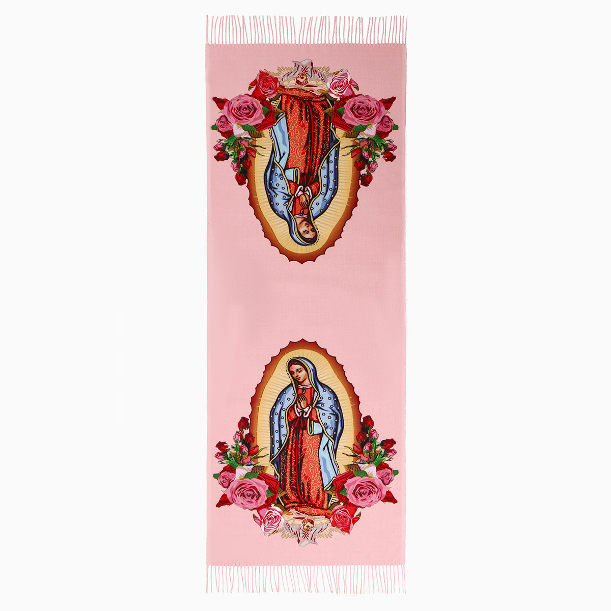 "Prosperity and Peace" Madonna Embroidered Cashmere Scarf