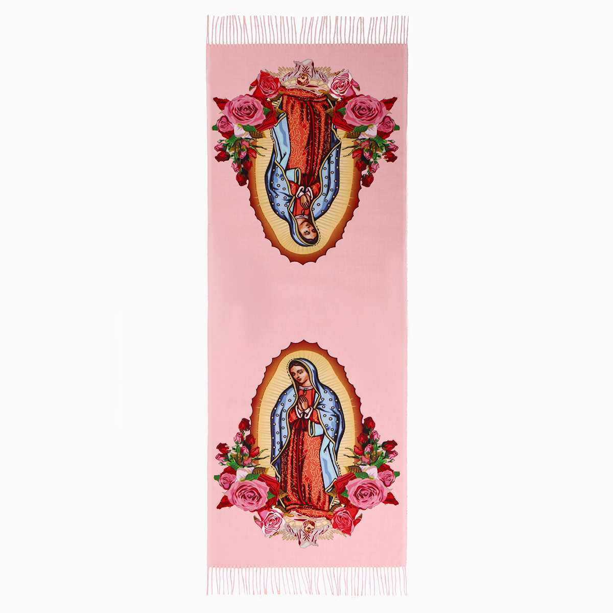 "Prosperity and Peace" Madonna Embroidered Cashmere Scarf