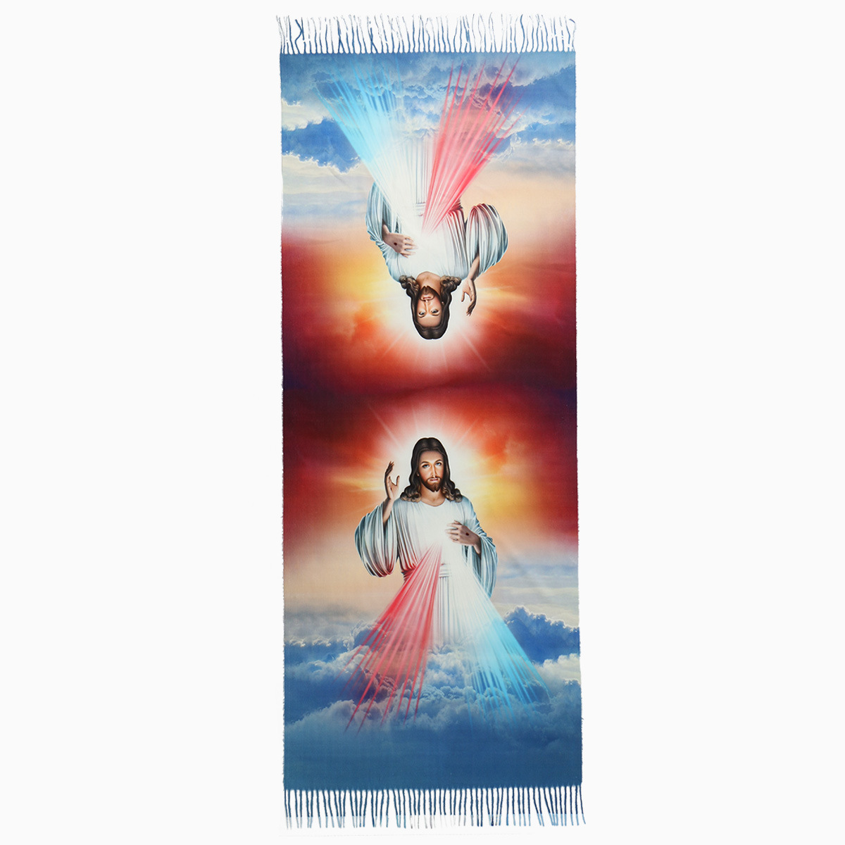 "Prosperity and Peace" Madonna Embroidered Cashmere Scarf