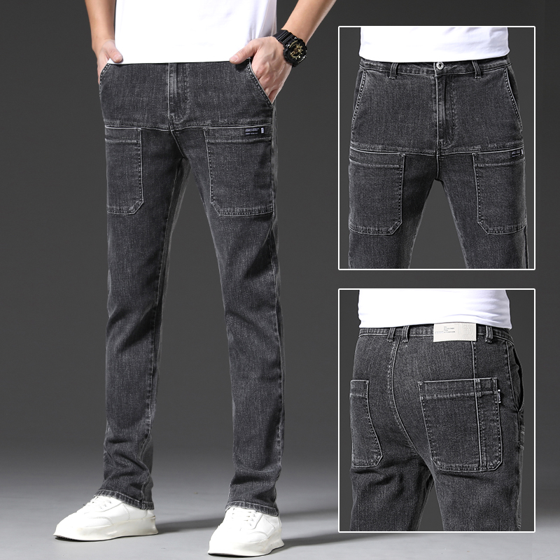 Elastic Straight Men's Jeans