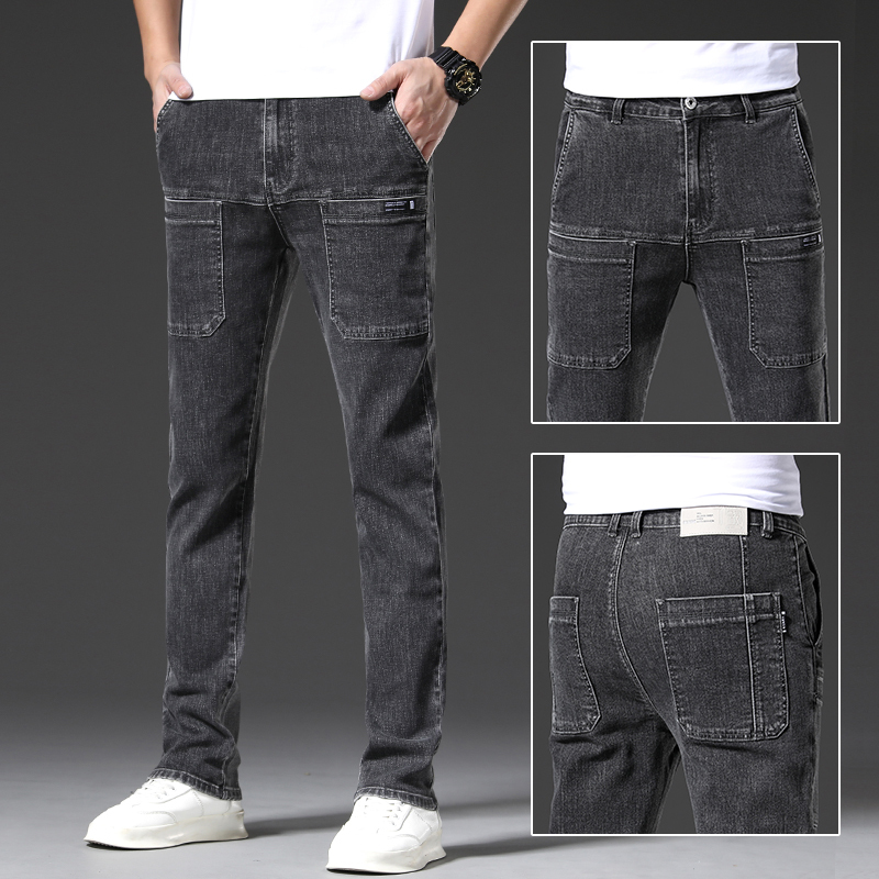 Elastic Straight Men's Jeans