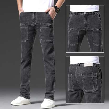 Elastic Straight Men's Jeans