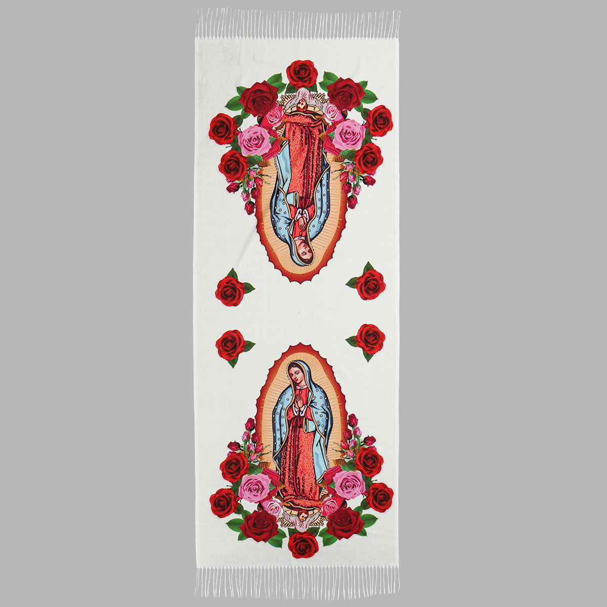 "Prosperity and Peace" Madonna Embroidered Cashmere Scarf