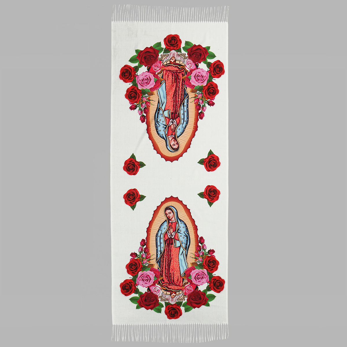 "Prosperity and Peace" Madonna Embroidered Cashmere Scarf