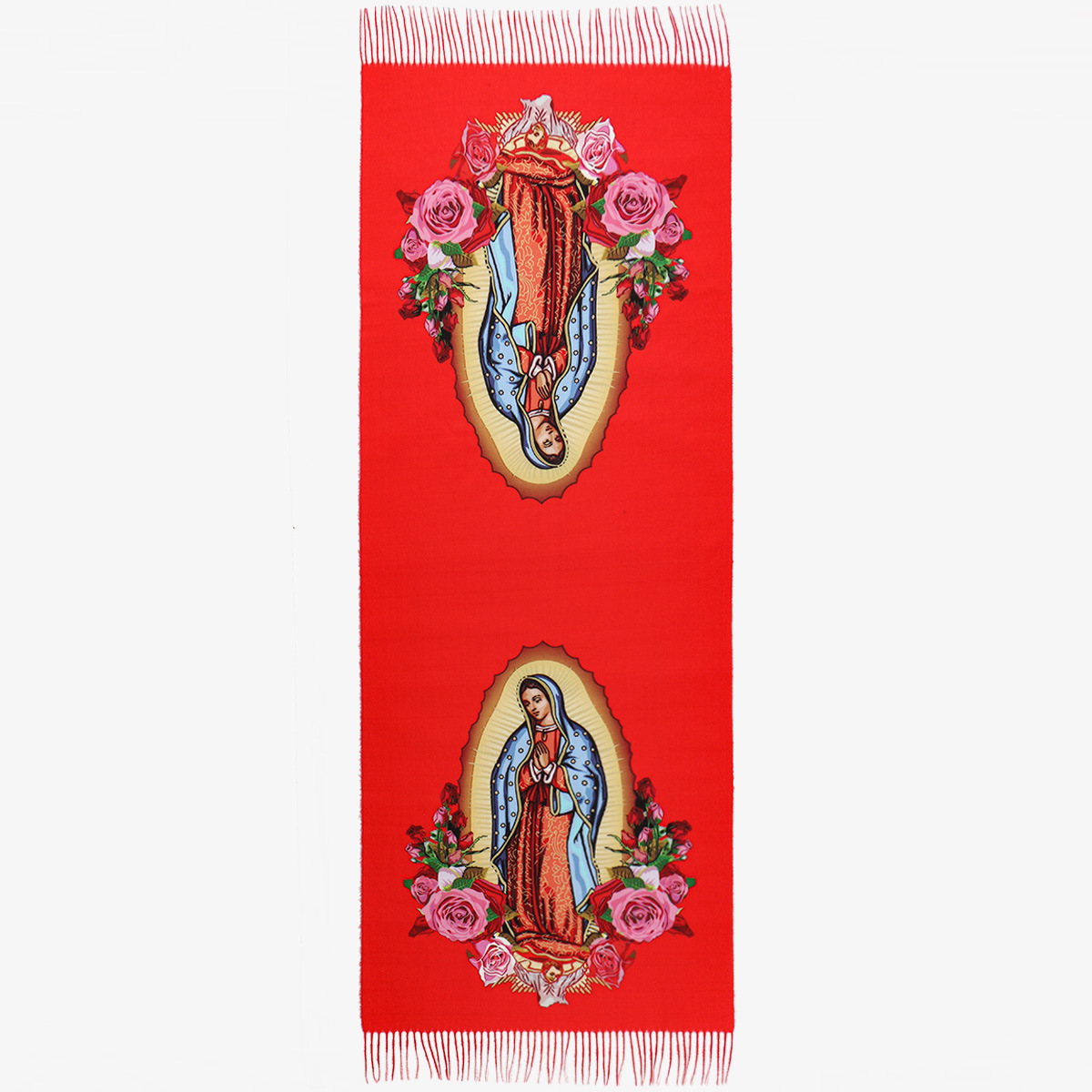"Prosperity and Peace" Madonna Embroidered Cashmere Scarf