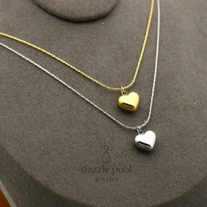 浪漫桃心｜小愛心吊墜鈦鋼鎖骨鏈｜40公分