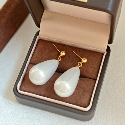 「珍珠星願」大水滴珍珠耳墜｜法式優雅耳環