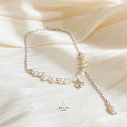 星穗流光｜天然淡水珍珠麥穗珍珠項鍊｜40+5公分