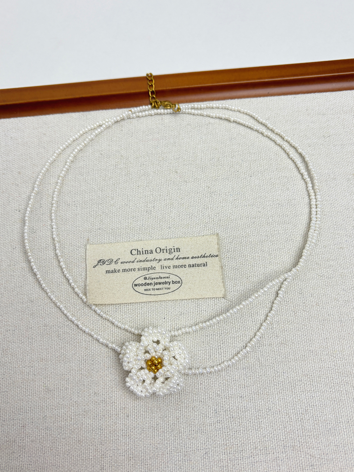 手工編織｜米珠花朵耳環｜仙女氣質