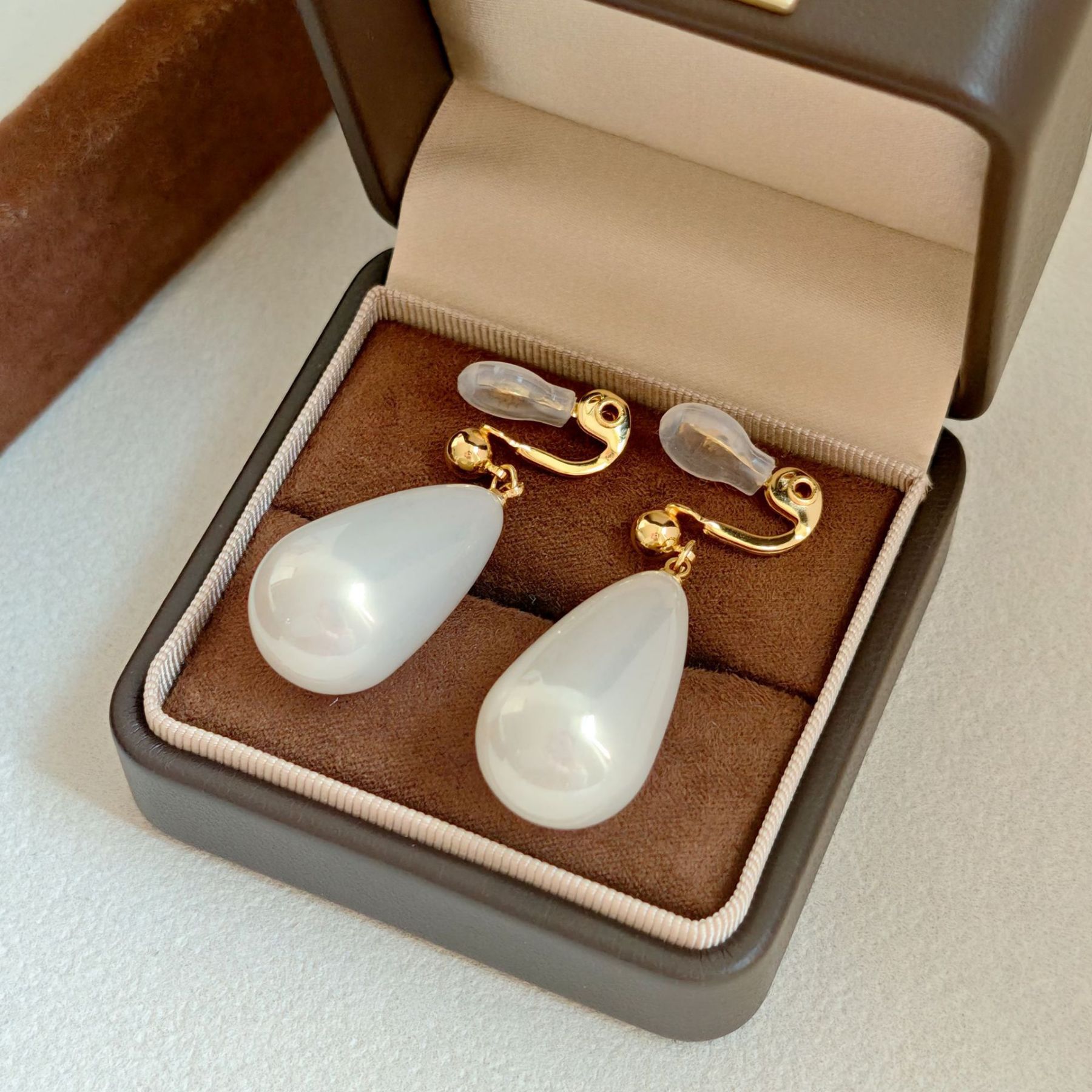 「珍珠星願」大水滴珍珠耳墜｜法式優雅耳環