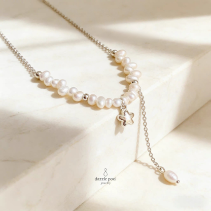 星穗流光｜天然淡水珍珠麥穗珍珠項鍊｜40+5公分