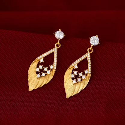 羽翼沙漏·耳環｜鋯石拉絲工藝耳環｜質感好物推薦