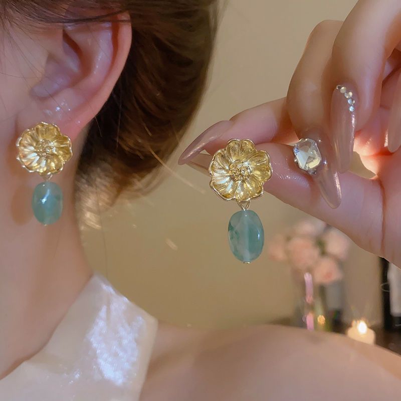 銀針珍珠耳環復古輕奢耳墜/清新甜美高级感耳飾