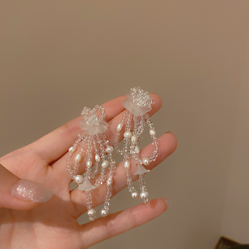 銀針珍珠耳環復古輕奢耳墜/清新甜美高级感耳飾