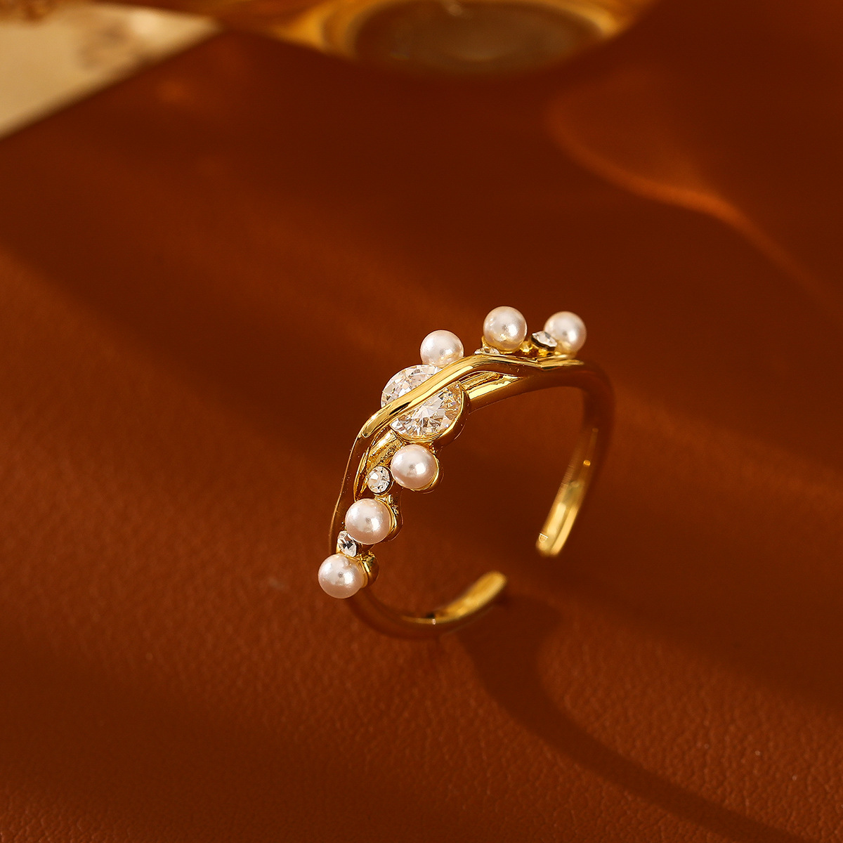 小米珠鋯石戒指｜开口戒指