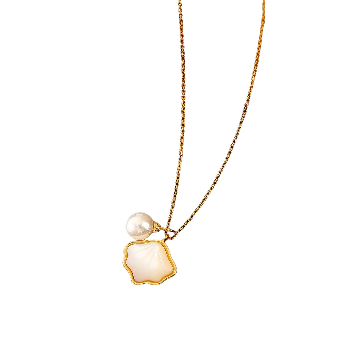 18k贝壳吊坠珍珠项链｜轻奢高级感锁骨链