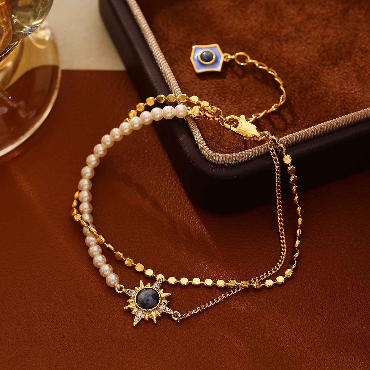 星芒双层叠戴珍珠手链｜经典海神手链｜轻奢饰品套装
