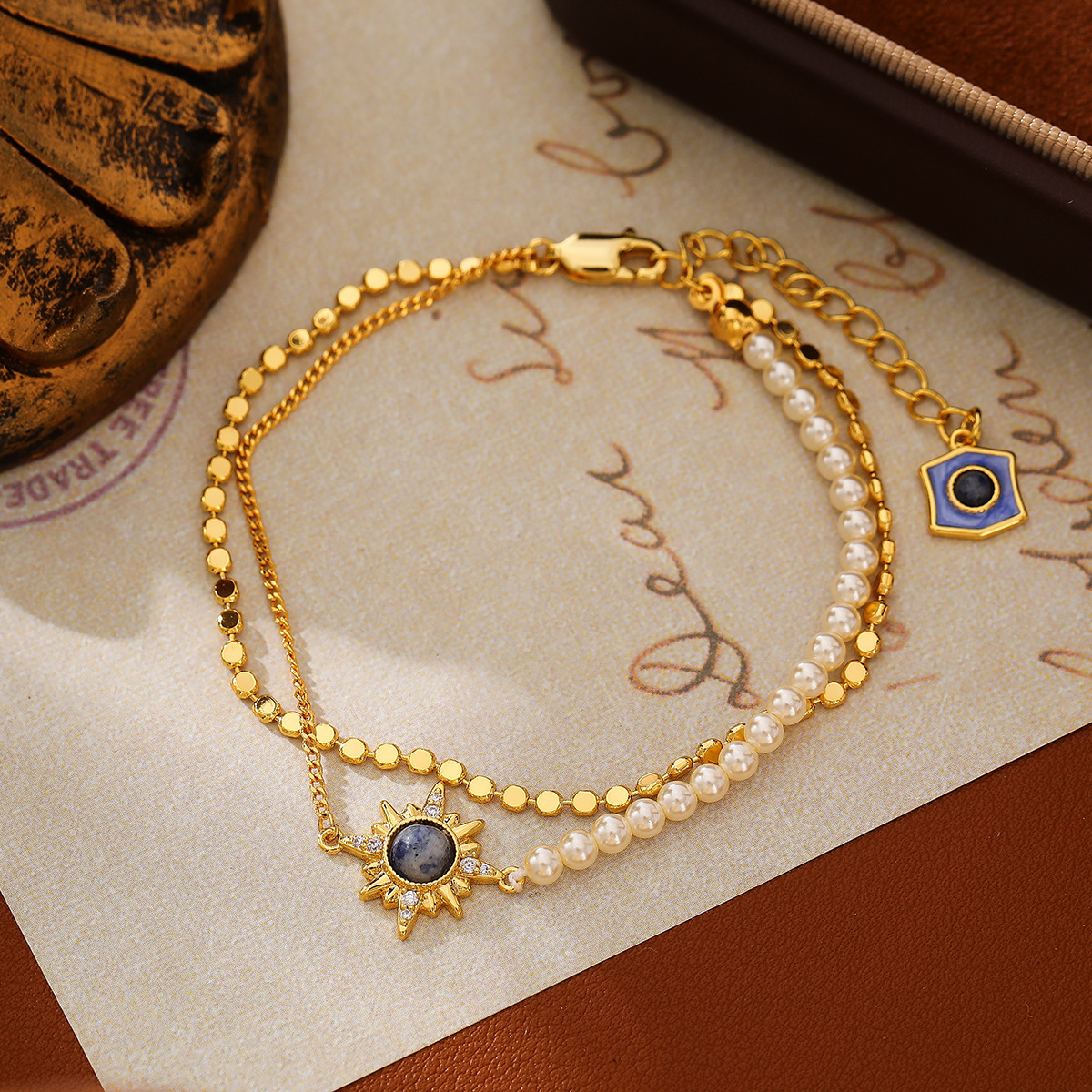 星芒双层叠戴珍珠手链｜经典海神手链｜轻奢饰品套装