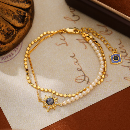 星芒双层叠戴珍珠手链｜经典海神手链｜轻奢饰品套装