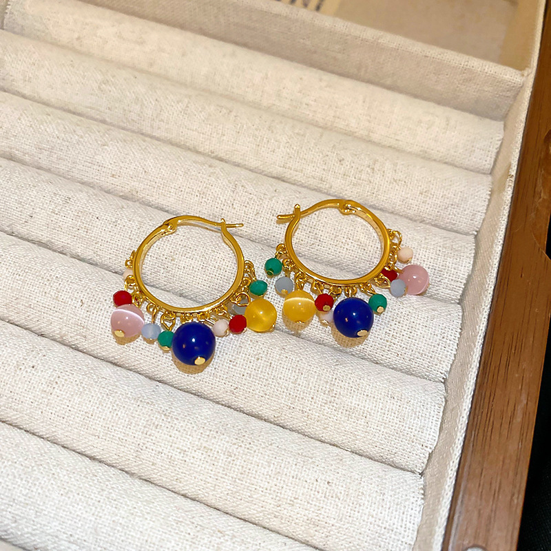 銀針珍珠耳環復古輕奢耳墜/清新甜美高级感耳飾