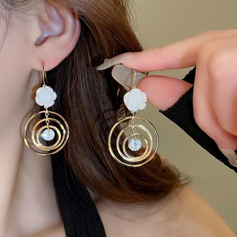 銀針珍珠耳環復古輕奢耳墜/清新甜美高级感耳飾