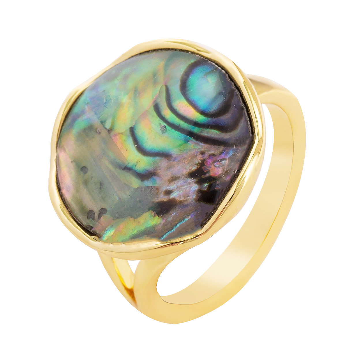 法式復古優雅中古風不規則天然鮑魚貝殼戒指小衆設計手飾