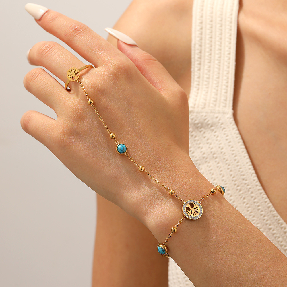 生命樹手背鏈｜戒指手鏈