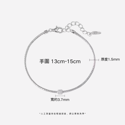 光影銀絲｜925純銀百搭手鍊｜疊戴手鍊13-15cm
