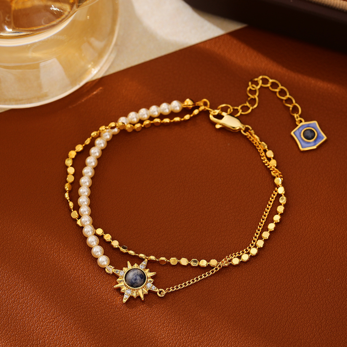 星芒双层叠戴珍珠手链｜经典海神手链｜轻奢饰品套装