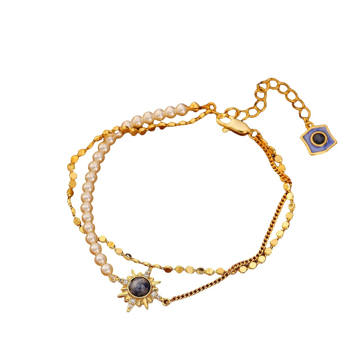 星芒双层叠戴珍珠手链｜经典海神手链｜轻奢饰品套装