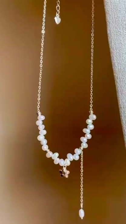 星穗流光｜天然淡水珍珠麥穗珍珠項鍊｜40+5公分