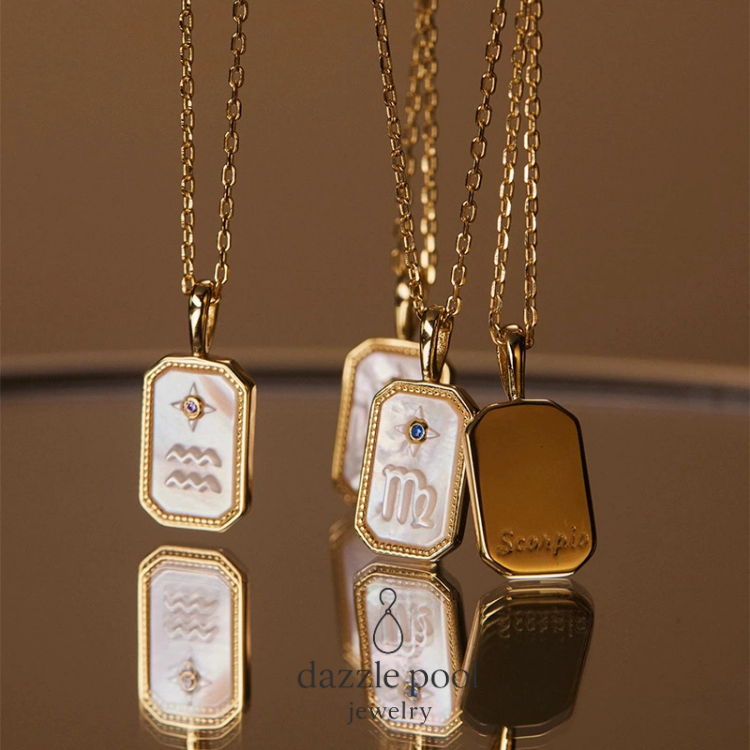 十二星座印记浮雕鎖骨鍊 開運項鍊 長40公分