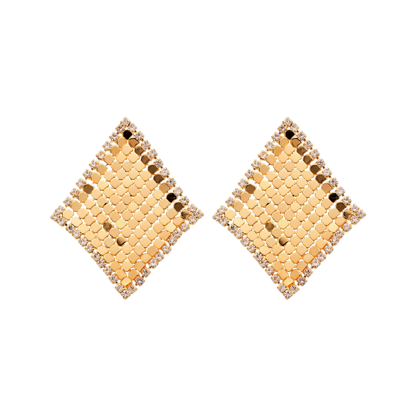 魔毯｜鋯鑽菱形耳墜｜S925銀針，3.9克重