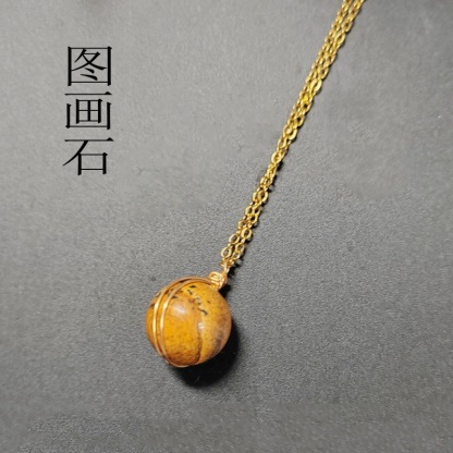天然水晶红玛瑙項鍊｜海蓝宝珠子吊墜