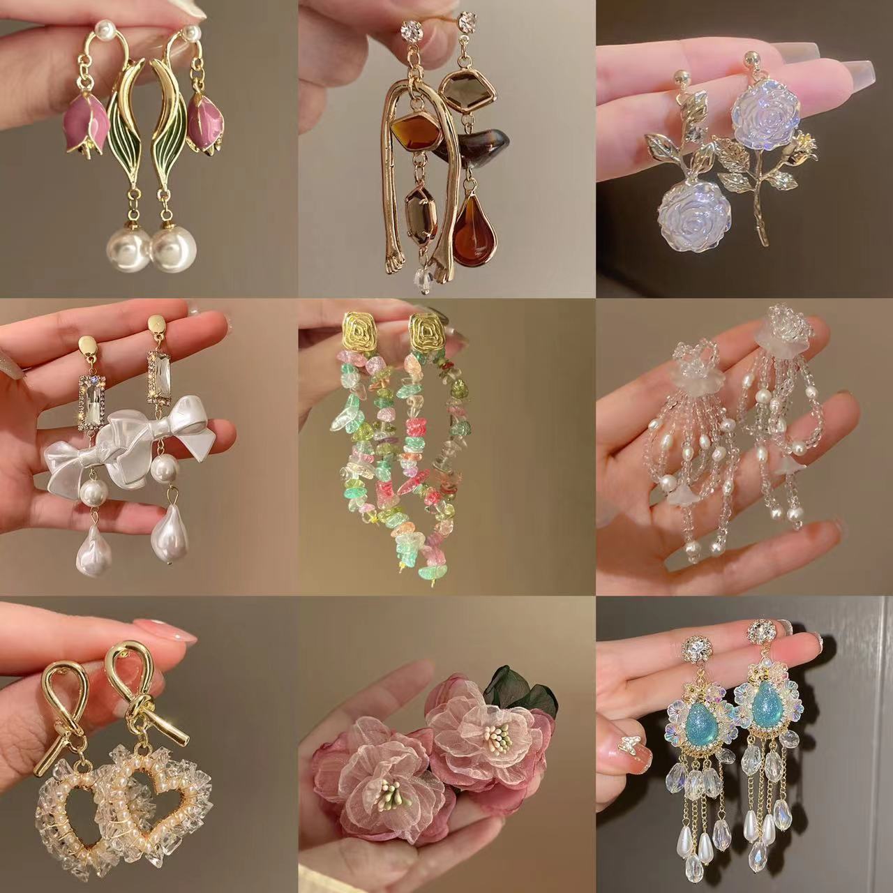 銀針珍珠耳環復古輕奢耳墜/清新甜美高级感耳飾