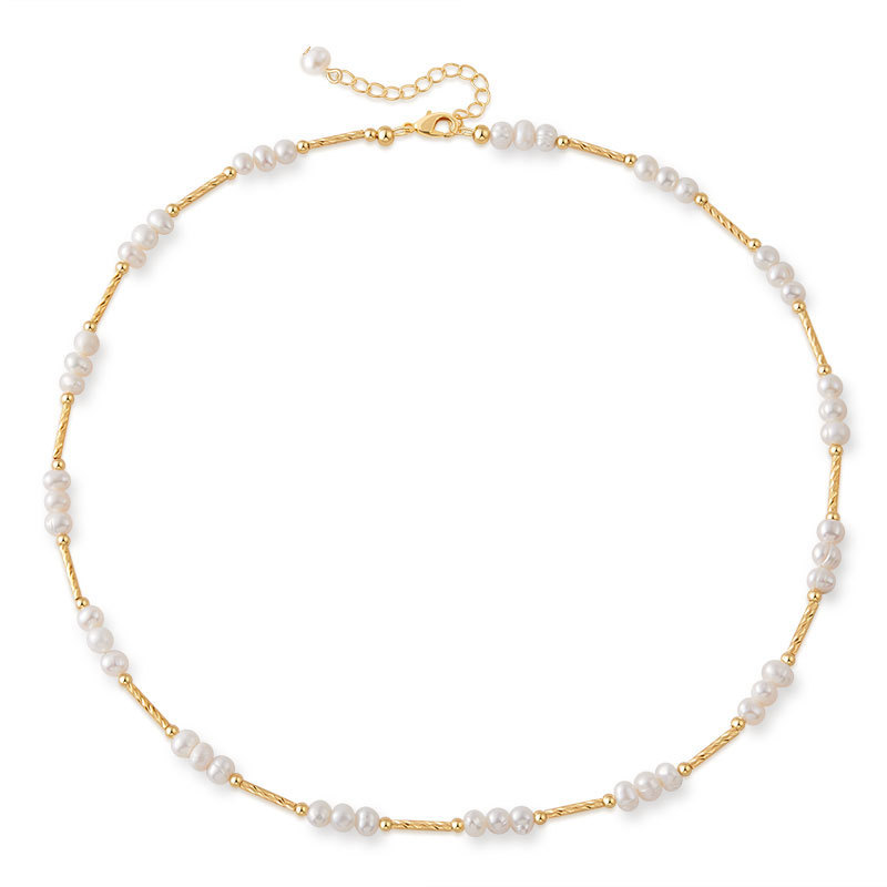 天然淡水珍珠套件優雅項鍊復古氣質輕奢風經典款18K手鍊