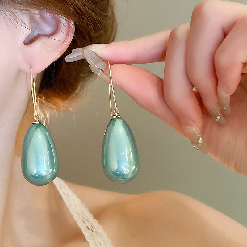 銀針珍珠耳環復古輕奢耳墜/清新甜美高级感耳飾