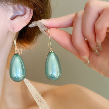 銀針珍珠耳環復古輕奢耳墜/清新甜美高级感耳飾