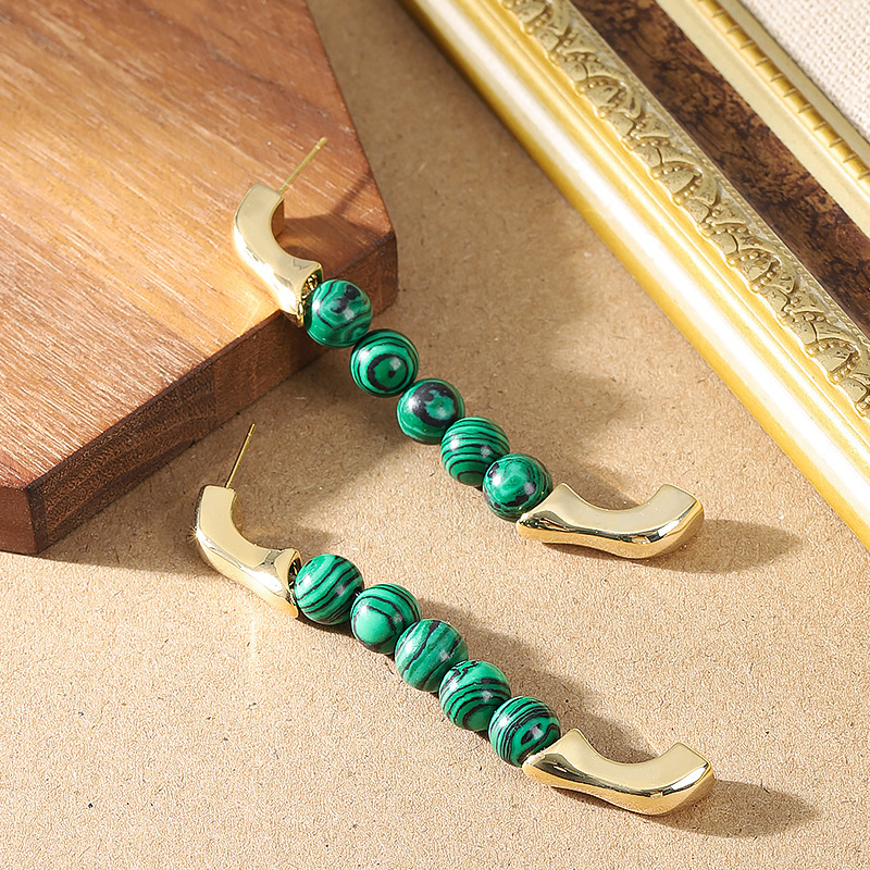 法式優雅時尚小香風葡萄珠珠虎眼石耳環女氣質百搭高級感銀針耳飾