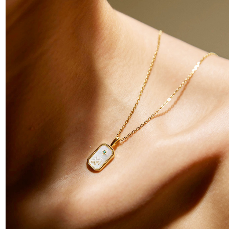 十二星座印记浮雕鎖骨鍊 開運項鍊 長40公分