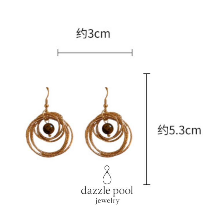 虎眼石星空吊墜耳鉤 12克輕量耳鉤