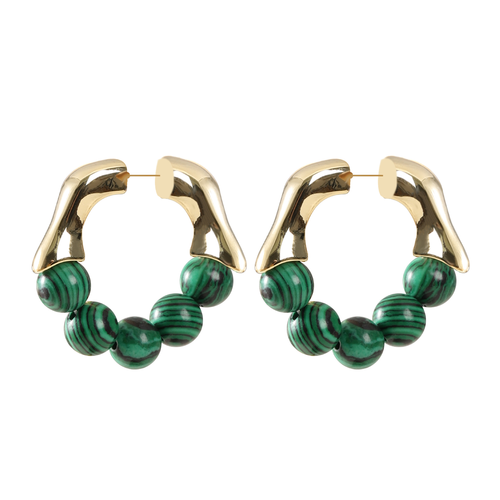 法式優雅時尚小香風葡萄珠珠虎眼石耳環女氣質百搭高級感銀針耳飾