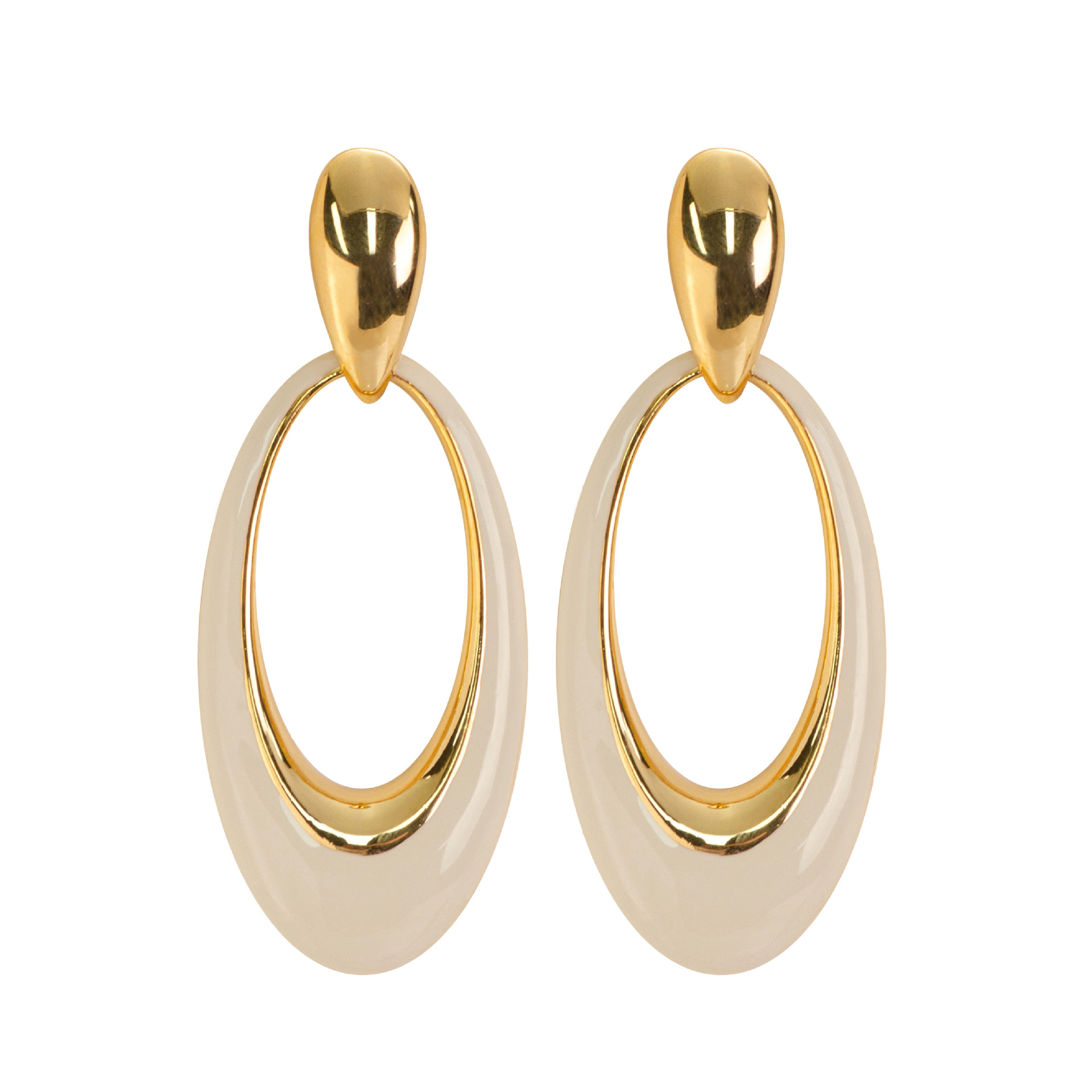 法式優雅復古滴油鏤空幾何橢圓耳環個性設計感銀針耳飾