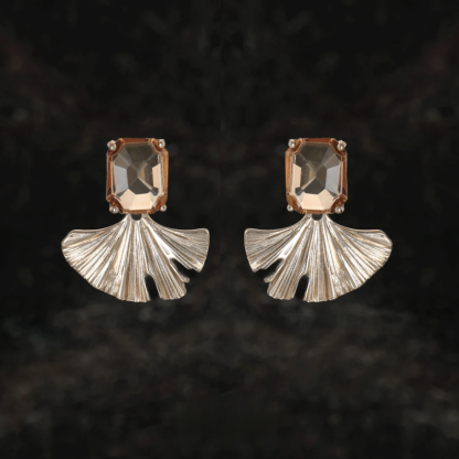 水鑽銀杏葉耳墜