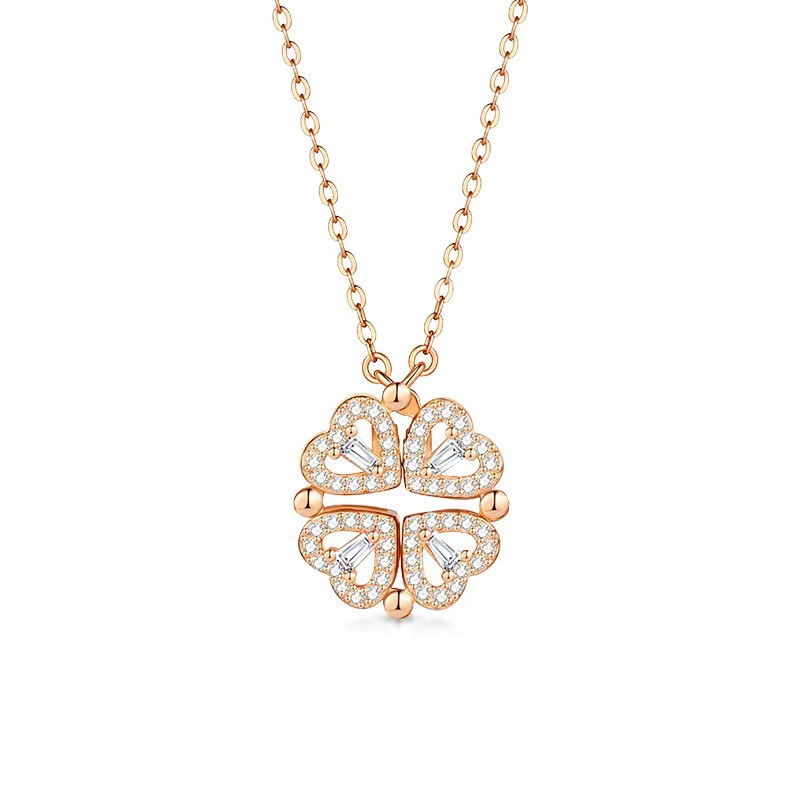 情人节礼物首选｜双心四叶草项链 一款两种戴法