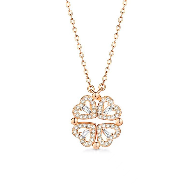 情人节礼物首选｜双心四叶草项链 一款两种戴法